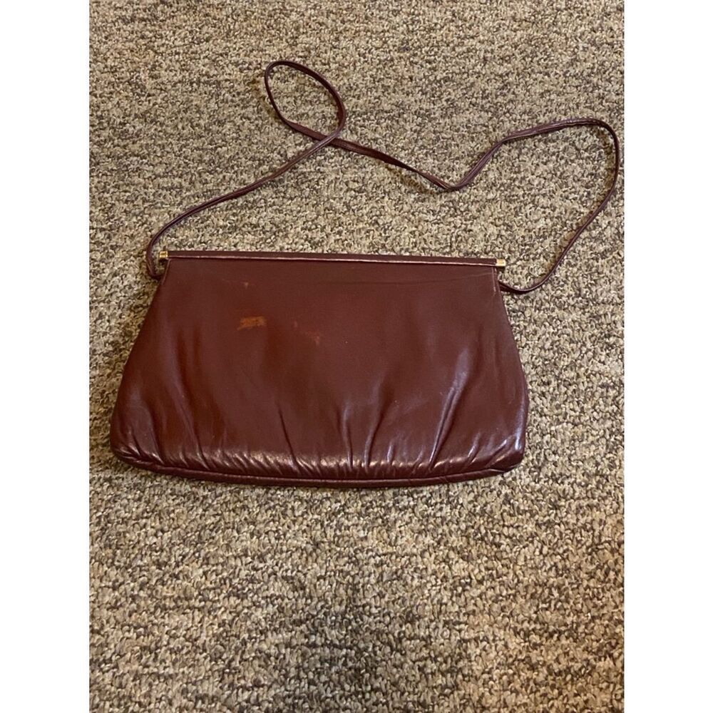 Elegant Dark Brown Leather Shoulder Bag with Fold-Over Flap - Picture 2 of 16
